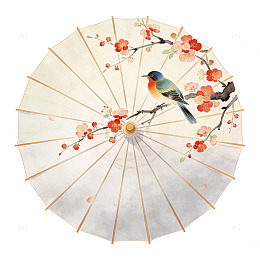 花鸟图案传统油纸伞设计图