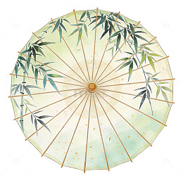 淡雅竹叶油纸伞插图