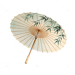 古风竹叶纸伞插画
