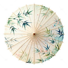 淡雅竹叶油纸伞装饰设计