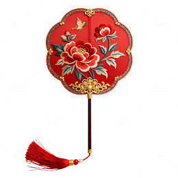 中国风扇子传统刺绣工艺