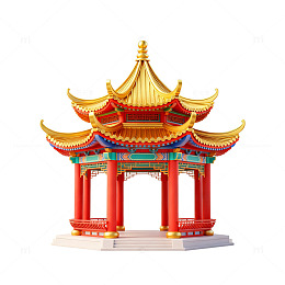 中国传统建筑亭子模型