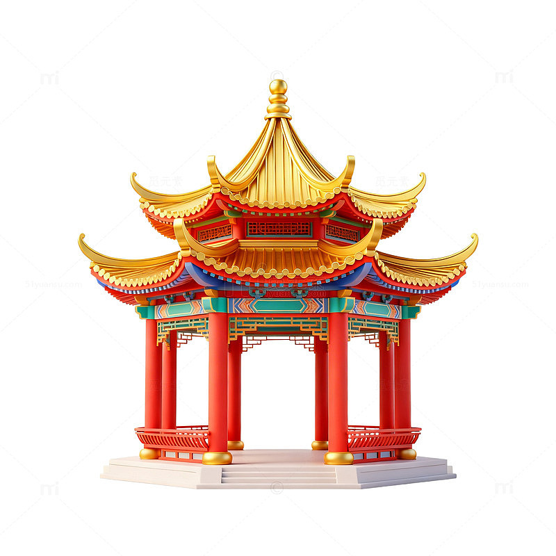 中国传统建筑亭子模型