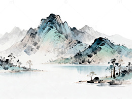 水墨山水画风光