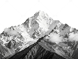 雪山之巅黑白