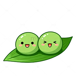 卡通可爱豌豆插画设计素材