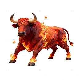 火焰公牛艺术插画