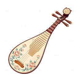 传统中国风琵琶插画素材