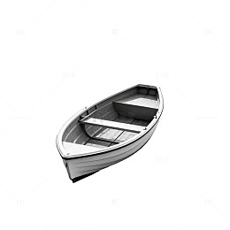 黑白小船静谧水面