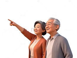 温馨老年夫妇插画素材