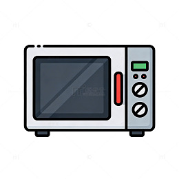 卡通微波炉插画设计素材