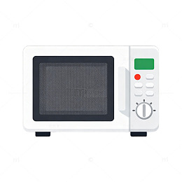 简洁白色微波炉插画