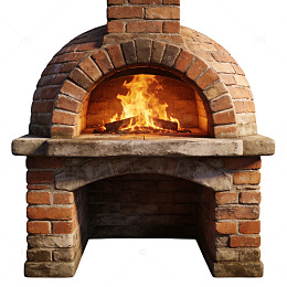 砖砌烤炉火焰图片