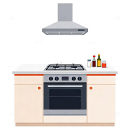 简约厨房燃气炉具设计图