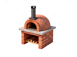 砖砌烤炉立体渲染图