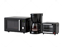 黑色厨房电器组合图