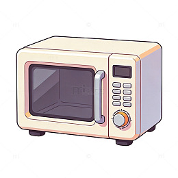 卡通微波炉插画设计素材