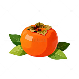 卡通风格柿子水果插画