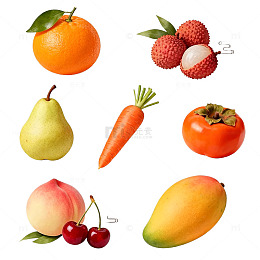 透明背景水果插画设计素材