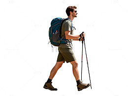 徒步旅行者登山探险素材