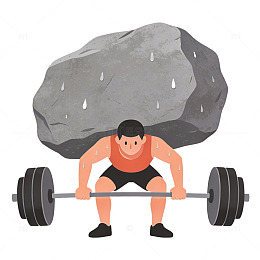 举重运动员力量插画