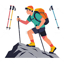 登山者插画
