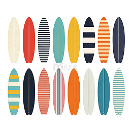 多彩冲浪板设计图案