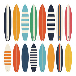 多彩冲浪板设计素材