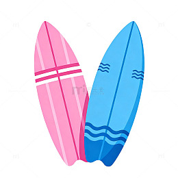 卡通冲浪板图案设计元素