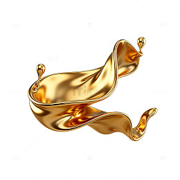 金色液体流动效果元素设计素材