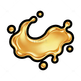 金色液体飞溅图案设计素材