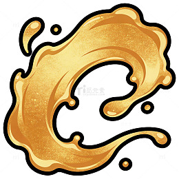 金色液体艺术图案设计元素