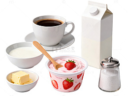 早餐食品写实风格图片