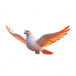 白鸽翱翔3D渲染素材