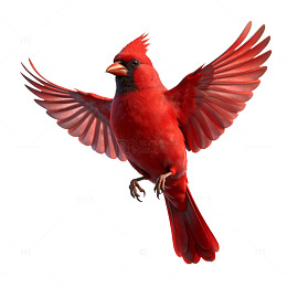 红雀展翅飞翔图