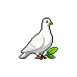 像素风鸽子插画设计素材