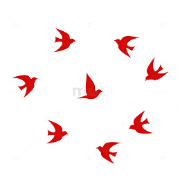 红色飞鸟矢量图案设计元素