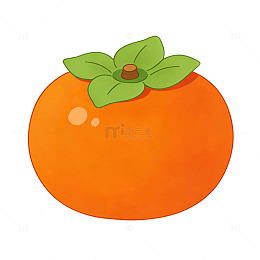 卡通柿子水果插画设计元素