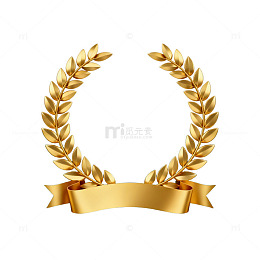 金色橄榄枝徽章设计素材