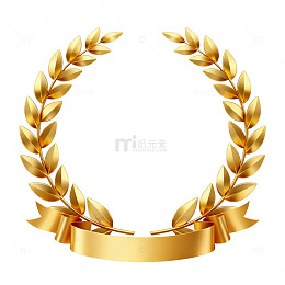 金色月桂花环装饰图案