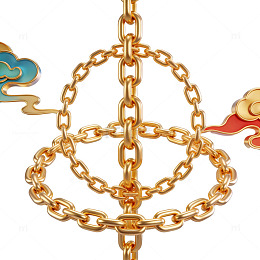 金链云纹装饰设计元素