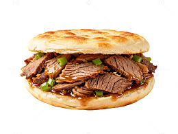 美食风格牛肉夹馍快餐食品