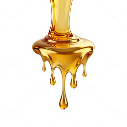 金色液体滴落特写