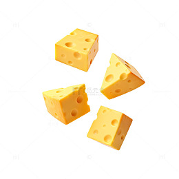 悬浮奶酪美食插画素材