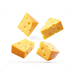 悬浮奶酪食品插画设计素材