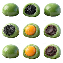 绿色青团特写片