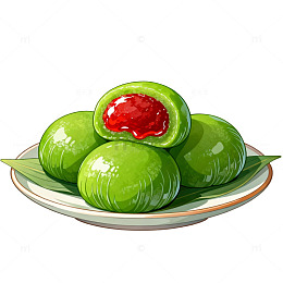 水彩风清明节青团插画设计素材