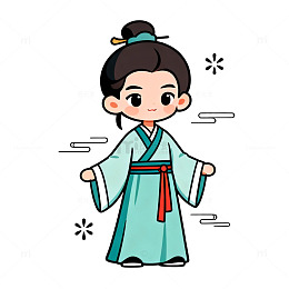 古风汉服卡通人物插画
