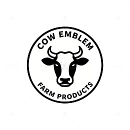 圆形黑白牛标志农产品