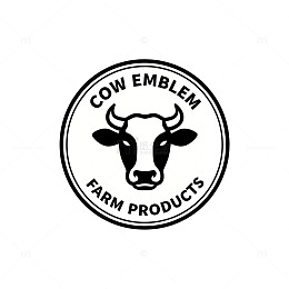 黑白牛标农产品标志设计